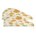Orange Dry Hair Cap 2 Piece Quick Drying Towel Set with Button Headband Super Absorbent Soft & Comfortable