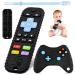 Baby Teething Toys Baby Remote Control & Game Controller Teething with Baby Dummy Chain BPA-Free Silicone Teething Aid Baby Teether Relief for 0-6 Months Black Remote + Game Control