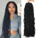 24 Inch Soft Locs Crochet Hair Pre Looped 6 Packs Faux Locs Crochet Braids Goddess Locs Dreadlocs Synthetic Hair For Black Women (1B, 24 Inch (Pack of 6)) 24 Inch (Pack of 6) 1B