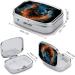 Blue Flames Wolf Head Pill Box - 2 Compartment Portable Metal Pill Organizer for Medicine Pocket & Purse - Buy Online on GoSupps.com