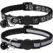 Taglory reflective cat collar with safety clasp and bell 2-piece adjustable collar cat kitten 15-20cm black 15-20cm (2 pack) black