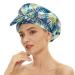 Reusable Waterproof Shower Cap for Long Hair - Green Leaves Design | Adjustable and Washable Bath Hair Cap - Buy Online on GoSupps.com