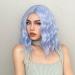 Glorious Light Blue Wavy Wig for Women - Middle Part Bob Style | Synthetic Short Blue Curly Wig for Cosplay and Parties - Buy Online on GoSupps.com