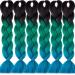 LDMY Braiding Hair Extensions-6pcs/pack Ombre Black Green Blue Jumbo Braids Extensions Synthetic Hair 100g/pc 09