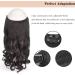 Cybelleza 18inch Long Curly Hair Extension Invisible Secret Wire Crown Hair Extensions Clip in One Piece Wavy Natural Synthetic Hairpiece for Women (Dark Brown) 18" - Curly Dark Brown - Buy Online on GoSupps.com