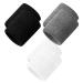 Men & Women Wristbands Terry Cloth Moisture Wicking for Sports Tennis Gym Work Out Black White Gray-3 Pack