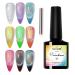 Universal Rainbow Cat Eye Gel Nali Polish, Holographic Laser Cat Eye Gel Nail Polish, Magnetic Gel Nail Polish with Magnet Stick, Reflective Glitter Shimmery Effect