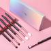Jessup 6pc Makeup Eye Brush Set Black/Rose Gold | Perfect for Foundation Powder & Eyeshadow - Buy Online on GoSupps.com