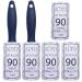 AERSY Lint Roller Set. 450 Sheets! 65 Meters! 90 Sheets Per Roll. Easy Peel Extra Sticky. Quickly removes Pet Hair Dirt Dust and Fluff from Clothes Car Seats Upholstery and Floors.