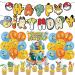38 PCS Cartoon Birthday Cake Toppers and Cupcake Toppers - Theme Party Decorations Supplies