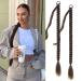Fulang hair 2pcs braid ponytail extension braid with hair tie hair part for brilliant long ponytail art hair for women braided hair part (deep reddish brown)