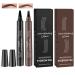2 PCS Eyebrow Pencil Eyebrow Pen Long Lasting Waterproof Eyebrow Pencil Microblading Eyebrow Pen Eye Brow Pencils for Women Natural Looking Black & Dark Brown 2 count (Pack of 1) 02 Black & Dark Brown