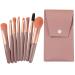 TouGod 8pcs Makeup Brushes Set with Leather Bag Professional Portable Travel Powder Concealer Blush Eye