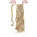 Pference Clip-In Hair Extensions - Magical Adhesive Tape-In Ponytail - 43cm Wavy Dark Blonde & Bleach Blonde Ombre - Buy Online on GoSupps.com