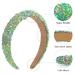 2 Pack Non Slip Rhinestone Fashion Headbands for Women - Sparkly Wide Headbands for Wedding Party - Cute Hair Hoops Hair Accessories in Yellow Green - Buy Online on GoSupps.com