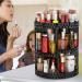 360 Rotating Black Makeup Organizer | 7 Layers Large Capacity Cosmetic Storage | Acrylic Organizers for Brushes, Lipsticks | Bathroom Vanity - Buy Online on GoSupps.com