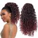 ColorfulPanda Afro Curly Ponytail for Women Long Lightweight Red Ombre Color Ponytail Hairpiece with Two Clips and One Adjustable Drawstring(16 Inches Red)