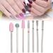 Kuuleeyn 6 tlg.Nail drill set multifunctional nail art manicure drilling electrical manicure grinding head tool for editing nails glass plastic (no.01)