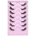 JIMIRE Half Lashes Natural Look Wispy Cat Eye Accent False Eyelashes Fluffy 3D Effect 12MM Short Strip Lashes Pack 7 Pairs Half Lashes2|7-14MM
