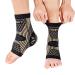 Copper Ankle Brace & Ankle Support Brace for Sprained Ankle Compression Sleeve Ankle Support for Women & Men - Achilles Tendonitis Plantar Fasciitis Eases Swelling and Sprained Ankle Sports Running (Small)