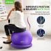 Trideer 65cm Purple Exercise Ball Chair with Base & Bands - Home Gym Workout & Back Pain Relief - Buy Online on GoSupps.com