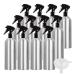 Zeoabsy 12 pieces 500ml of empty aluminum spray bottle with black spray water sprayer atomizer for household flower sprayer plants garden cosmetics kitchen cleaning hairdresser + 1 x funnel black 500ml
