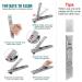 VOGARB Portable Nail Clippers for Thick Nails Ultra Thin Foldable Wide Jaw Opening Cutter with Safety Lock Double Head Curved and Bevel Trimmer for Toenail Fingernail Travel Design (Silver) - Buy Online on GoSupps.com