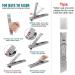 VOGARB Portable Nail Clippers for Thick Nails - Wide Jaw Opening Cutter with File - Travel Toenail & Fingernail Trimmer - Silver - Buy Online on GoSupps.com