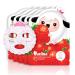 Puttisu Real Fruit Facial Mask Sheet for Kids  Children - Made with 100% Cotton  Moisturize  Sooths and Hydrates Skin (Strawberry- Pack of 5) Strawberry 5 Count (Pack of 1)