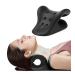 Guffo Neck Stretcher Cervical Traction Device, Neck and Shoulder Relaxer for TMJ Headache Relief and Spine Alignment, with Acupressure Massag Design Neck Pain Pillow for Muscle Tension Relief Black