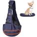 Cuby carrier dogs little dog cats sling pet carrier single shoulder pet bag for travel dog yield bags with foot cushion for pets (adjustable shoulder strap dark blue) adjustable adjustable+foot pad-dark blue