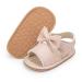 Sonsage Infant Baby Girls Boys Summer Sandals Newborn Bowknot Crib Sandal Outdoor Beach Toddler Pu Leather Soft Rubber Sole Dress Flats First Walker Shoes 3-6 Months A01 Pink