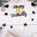 Alegre 80th Birthday Decoration Kit - 9 Pieces Black Gold Cake Topper & Attachments for Men & Women - Buy Online on GoSupps.com