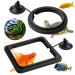 Molain Fish Feeding Ring, 2 Pieces Fish Feeder Aquarium Fish Turtle Tank Accessories Food Feeder Circle for Guppy, Bettas, Goldfish, Turtle black