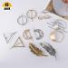 12-Pack Metal Hair Clips for Women - Stylish Leaf Circle Triangle Infinity & Moon Designs - Perfect for Thick Hair - Gold & Silver - Buy Online on GoSupps.com