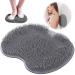 Leonshco slip-proof silicone massage pad back scrubber for shower floor mat shower with anti-slip suction cups shower brush peeling foot scrubber foot brush back brush for shower care (gray)
