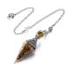 Go jewelry gem stone pendulum pendulum pendulum pendant with chain for Reiki healing dowsing scrying balance bracelet (tiger eye)