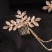Dainty Bridal Gold Leaf Hair Comb Headband with Crystals and Pearls - Buy Online on GoSupps.com