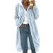 Shop Hanxiulin Oversized Winter Coat - Plush Hoodie Jacket for Women | Windproof & Lightweight Quilted Design in Sky Blue - Buy Online on GoSupps.com