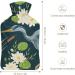 Hot Water Bottle with Lid - Heron Bird Rubber Hot Water Bag for Pain Relief Cramps Foot Warmer & Hot/Cold Therapy | International Shipping - Buy Online on GoSupps.com