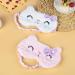 DAZAIGE 2-Piece Soft Plush Cartoon Cat Eye Masks for Women, Girls, and Kids - Perfect for Home, Travel, and Rest - Pink/White - Buy Online on GoSupps.com