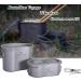 Titanium Camping Pots Set with Hanging Ring - Ultralight Portable Cookware Set for Outdoor Hiking and Backpacking - Buy Online on GoSupps.com