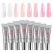 Poly Nail Gel Set 8 Fall Colors White Pink Nail Extension Gel for Beginners Professional Builder Nail Gel Thanksgiving Day & Halloween DIY Design Nail Art Salon at Home Set 09