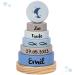 Kidslino baptism gifts stacked tower moon blue i gift for baptism i engraved i stacked tower with names & baptismal data i personalized gifts baby