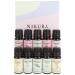 Nikura Top 10 Essential Oil Gift Set - 10 x 10ml | Essential Oils for Diffuser for Home Christmas Skin Cleaning Aromatherapy Lavender Oil for Sleep | Lemon Peppermint Tea Tree | Pure & Natural 10 Set - Top 10