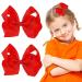 Red Ribbon Hair Bows Clips - 2 PCs 6 Inch Ponytail Holders for Girls and Women - Cheerleading & Holiday Hair Accessory - Buy Online on GoSupps.com