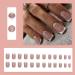 French False Nails Square 24Pcs White Glitter French Nail Tips Press On with Nail Glue, Acrylic Stick for Women & Girls - Nail Art - Buy Online on GoSupps.com