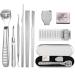 Bestomrogh 5 Foot Razor For Corneal Pedicure Professional footfish fork for nail skin set with case for the pedicure footfish 10 replacement blades