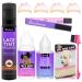 Lace Tint Spray For Wigs Hair Tint Mousse Wig Glue for Front Lace Wig Set Installation Kit (Dark Brown)