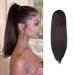 FESHFEN Straight Drawstring Ponytail Extension Natural Synthetic Long Pony Tails Hairpieces Clip in Ponytails Extensions for Women Girls Medium Brown 12 inch 12 Inch (Pack of 1) Medium Brown 6#-Drawstring